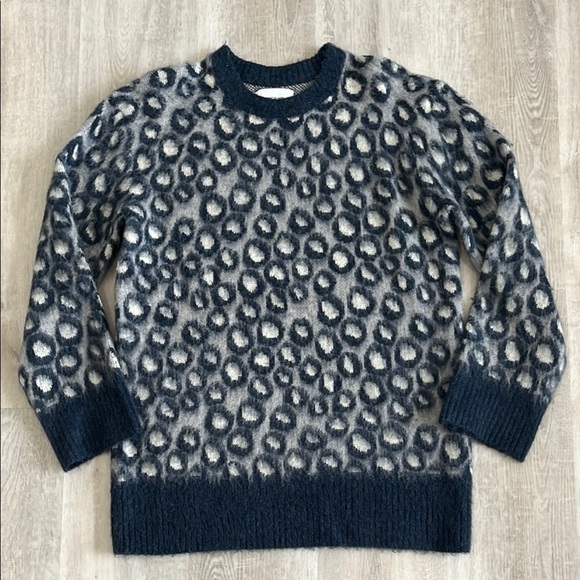 Current/Elliott The Cali Leopard Brushed Print Sweater Oversized Women’s 0 - Picture 2 of 10